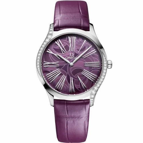 Omega De Ville Trésor 36 Stainless Steel / Purple - Peony / Alligator 428.18.36.60.10.003 (42818366010003)